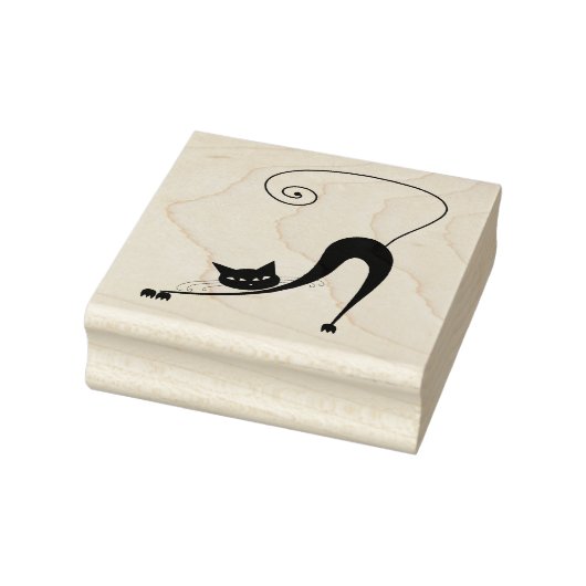 Scrappy Cat Zwarte Kat Aangepaste Rubber Stempel (Stempel)