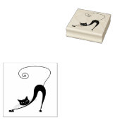 Scrappy Cat Zwarte Kat Maatwerk Rubber Stempel (Gestempeld)