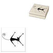 Scrappy Cat Zwarte Kitten Aangepast Rubberstempel (Gestempeld)