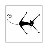 Scrappy Cat Zwarte Kitty Aangepast Rubberstempel (Afrduk)