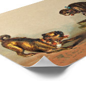 Scrappy Pug Dog en Kat Poster (Hoek)