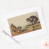 Scrappy Pug Dog en Kat Rechthoekige Sticker (Envelop)