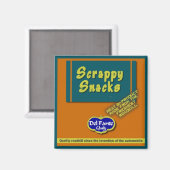 Scrappy Snacks vierkante magneet (Voorkant / Achterkant)