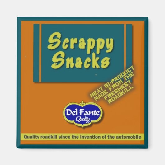 Scrappy Snacks vierkante magneet (Voorkant)