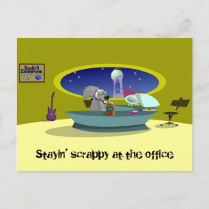 Scrappy Squirrel in het kantoor briefkaart