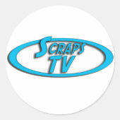 Scraps Logo ticker Ronde Sticker (Voorkant)