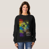 Scraps van Liefde Kleurrijke Cactus Donker Trui (Voorkant volledig)