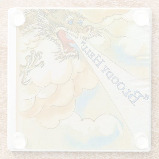 Scrared Dragon Glazen Onderzetter (Achterkant)