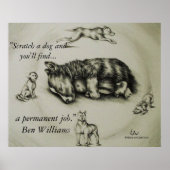 Scratch a Dog - Poster voor het slapen van de hond (Voorkant)