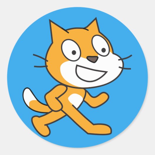 Scratch Cat Sticker (blauw) (Voorkant)