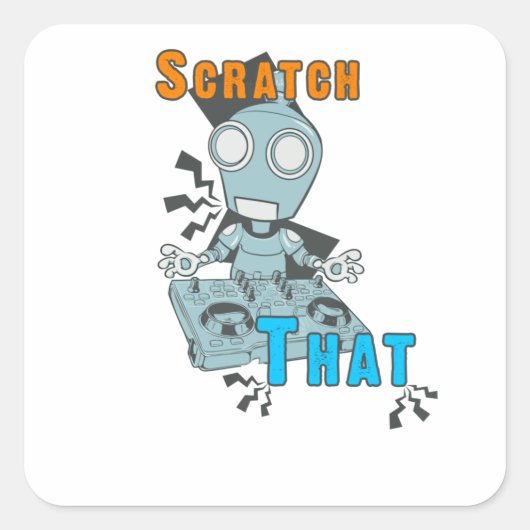 Scratch dat vierkante sticker (Voorkant)