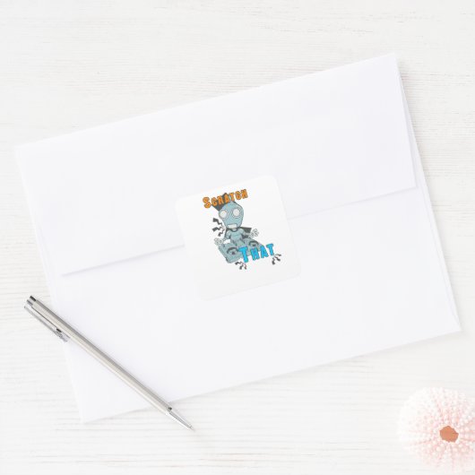 Scratch dat vierkante sticker (Envelop)