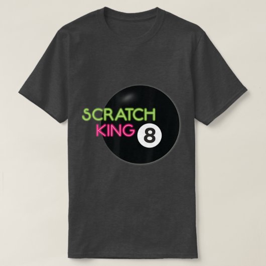 Scratch King Billiard Pool Player T-shirt (Design voorkant)