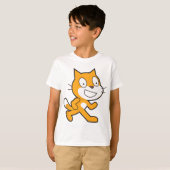Scratch Programming Language Officiële Mascot Cat T-shirt (Voorkant volledig)