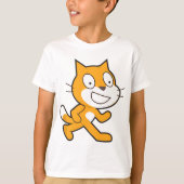 Scratch Programming Language Officiële Mascot Cat T-shirt (Voorkant)