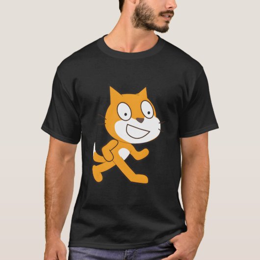 Scratch Programming Language Officiële Mascot Cat T-shirt (Voorkant)