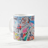 Scratched advertentiestextuur, achtergrond, poster koffiemok (Voorkant links)