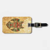 Scratched and Worn Haida Spirit Owl Bagagelabel (Voorkant horizontaal)