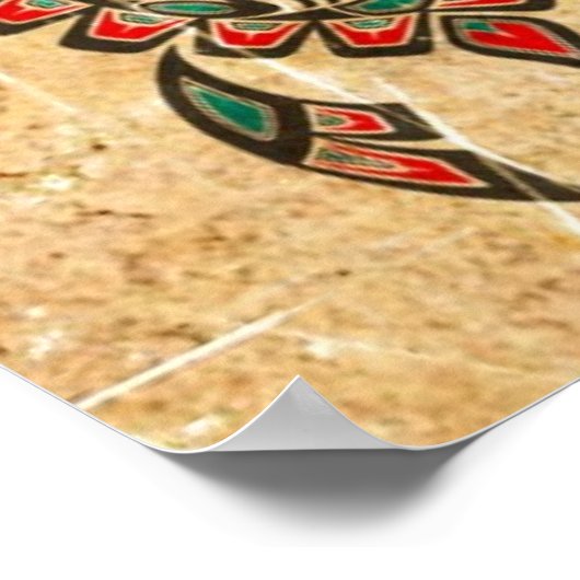 Scratched and Worn Haida Spirit Sea Turtle Poster (Hoek)