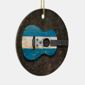 Scratched and Worn Honduras Flag Acoustic Guitar Keramisch Ornament (Rechts)