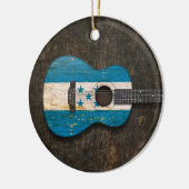 Scratched and Worn Honduras Flag Acoustic Guitar Keramisch Ornament (Links)