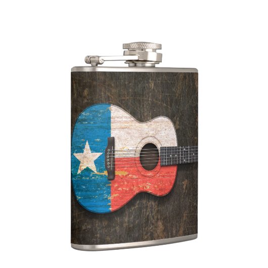 Scratched and Worn Texas Flag Acoustic Guitar Heupfles (Rechts)