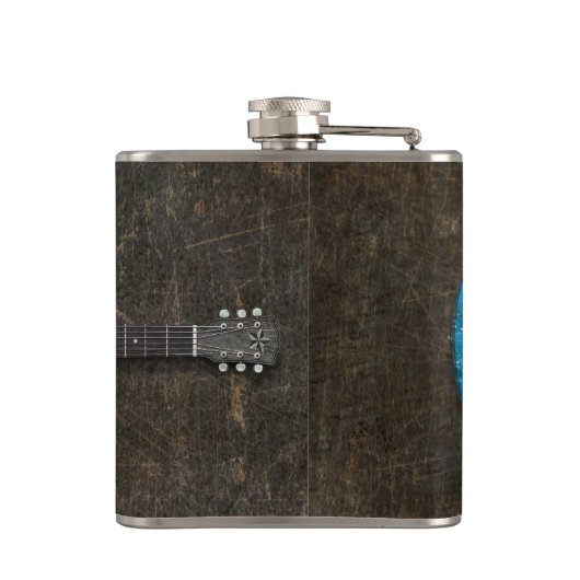 Scratched and Worn Texas Flag Acoustic Guitar Heupfles (Achterkant)