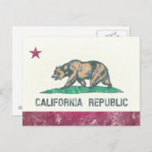 Scratched California Republic Flag Briefkaart (Voorkant / Achterkant)