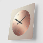 scratched copper plate vierkante klok (Hoek)