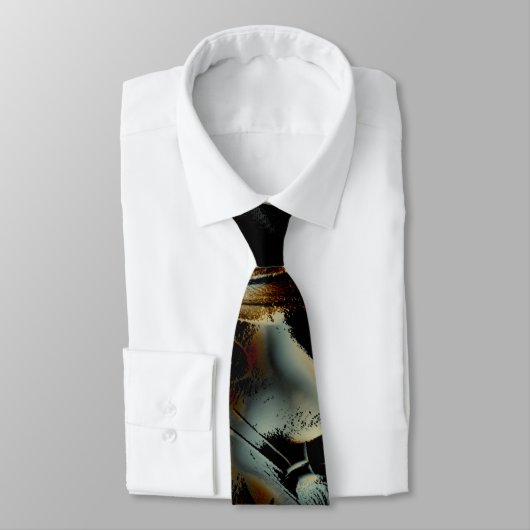 Scratched dark satin texture rumpled digital cloth stropdas (Gebonden)