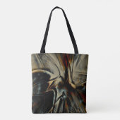Scratched dark satin texture rumpled virtual cloth tote bag (Achterkant)