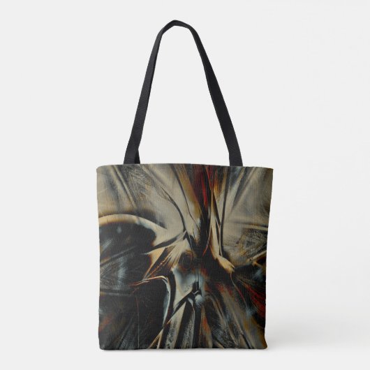 Scratched dark satin texture rumpled virtual cloth tote bag (Achterkant)