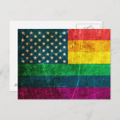Scratched Gay Pride American Rainbow Flag Briefkaart (Voorkant / Achterkant)