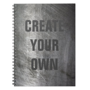 Scratched, geborsteld metaal notitieboek