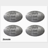 Scratched, geborsteld metaal ovale sticker (Vel)