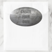 Scratched, geborsteld metaal ovale sticker (Tas)