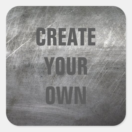 Scratched, geborsteld metaal vierkante sticker (Voorkant)