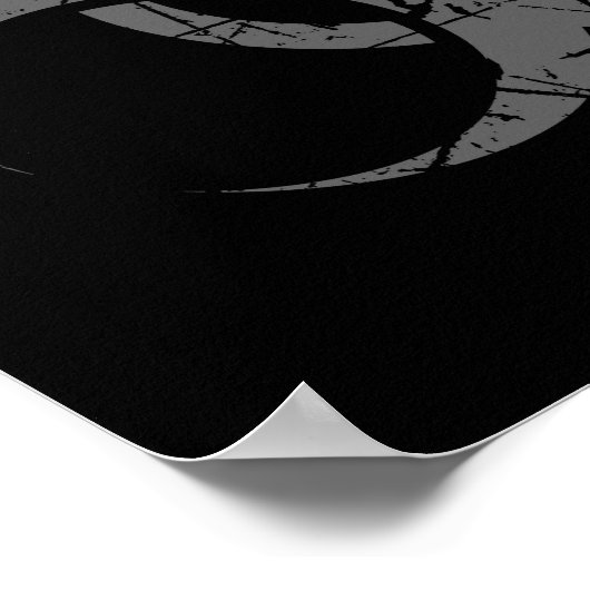 Scratched Grey Biohazard Symbool on Black Poster (Hoek)