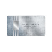 Scratched Metal Stripes Monogram Blue ID443 Etiket (Voorkant)