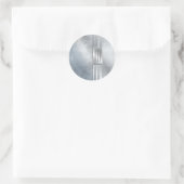 Scratched Metal Stripes Monogram Blue ID443 Ronde Sticker (Tas)