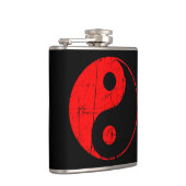 Scratched Red en Black  Yin Yang Heupfles (Rechts)