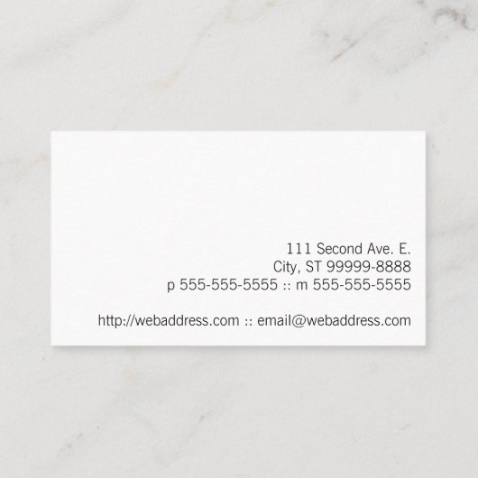 Scratched Salon Visitekaartje (Achterkant)