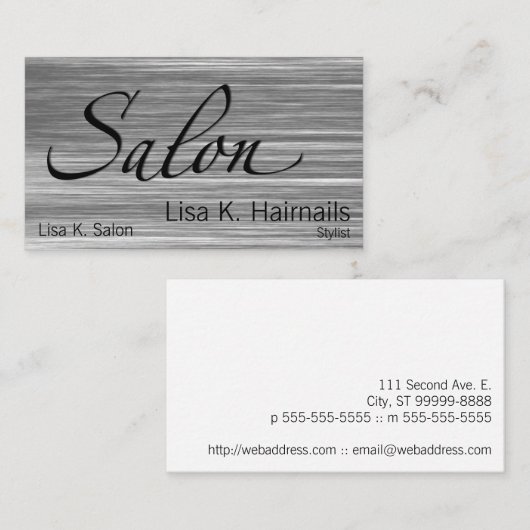 Scratched Salon Visitekaartje (Voorkant / Achterkant)