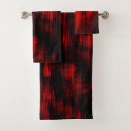 Scratched spots in helder rood en zwart bad handdoek