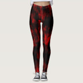 Scratched spots in helder rood en zwart leggings (Voorkant)