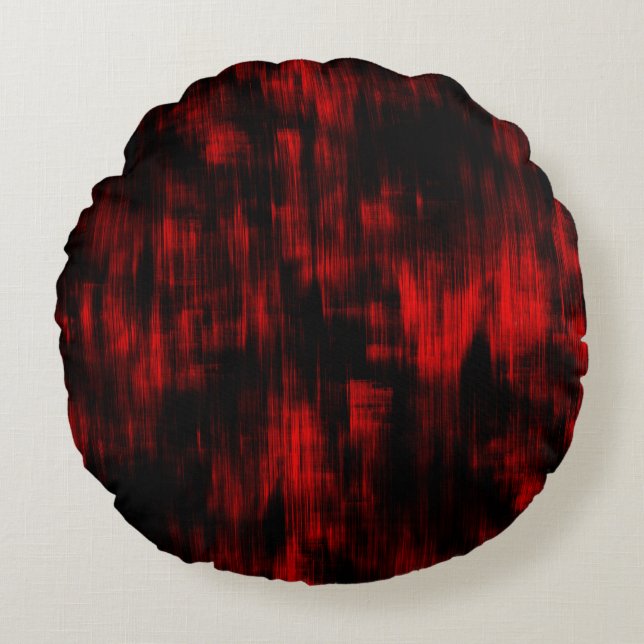 Scratched spots in helder rood en zwart rond kussen (Voorkant)