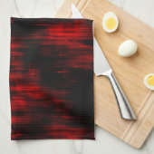 Scratched spots in helder rood en zwart theedoek (Quarter Fold)