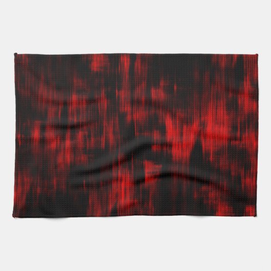 Scratched spots in helder rood en zwart theedoek (Horizontaal)