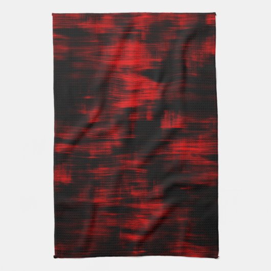Scratched spots in helder rood en zwart theedoek (Verticaal)