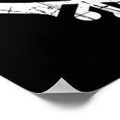 Scratched White Sikh Khanda Symbol on Black Poster (Hoek)